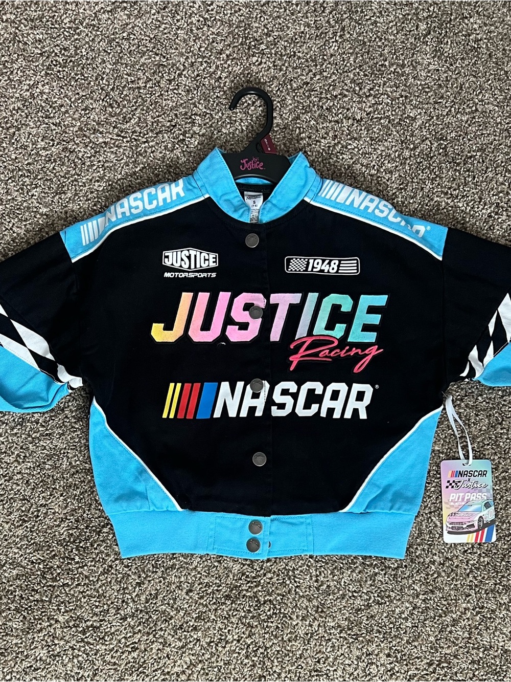 Justice Girl's NASCAR X Justice Collab Racing Jacket, Size S